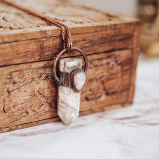 Talizman agat sakura i kamień księżycowy